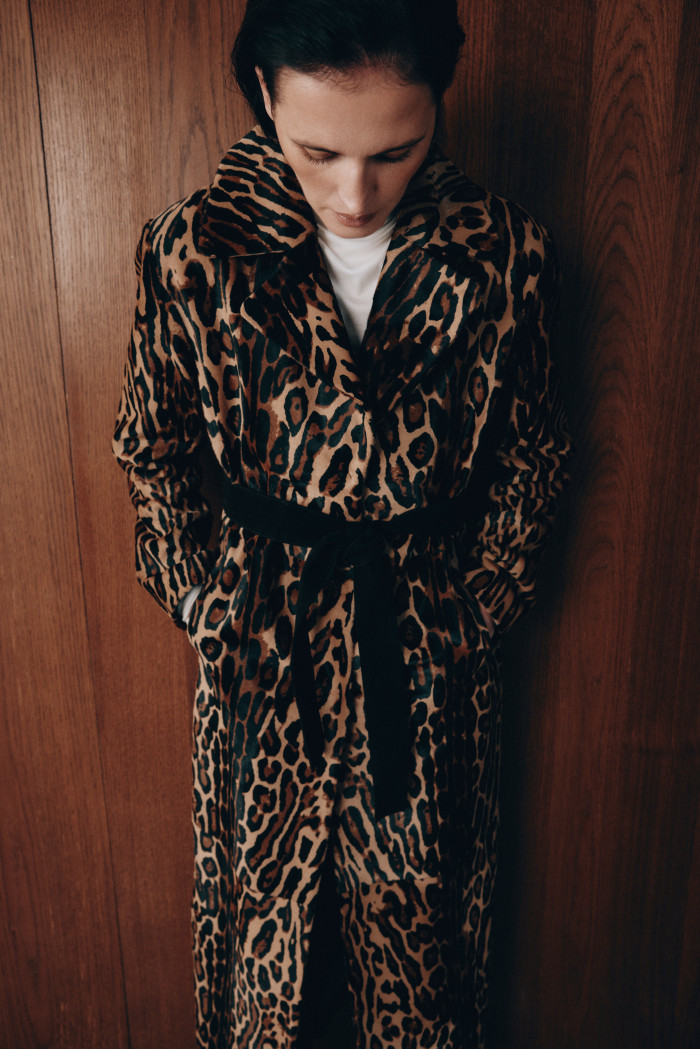 Photo of NEW - Printed baby calfskin trench coat